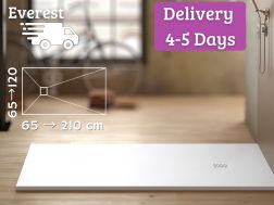 Wykonana na zamÃ³wienie bardzo pÅaska tacka prysznicowa z Å¼ywicy EVEREST BiaÅa